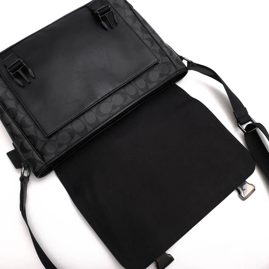 ○コーチ COACH コーテッドキャンバス 牛革 ショルダーバッグ C2793 Track Messenger In Signature Canvas シグネチャー柄 メッセ  中古 COACH（コーチ） ショルダーバッグ C2793 Track Messenger In