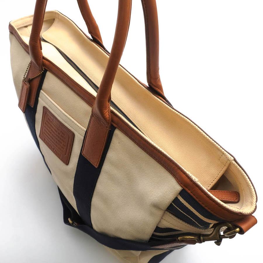美品　ＣＯＡＣＨ ヘリテージ ビーチ キャンバス　ゲッタウェイ トートバッグ COACH（コーチ） トートバッグ F71268 ヘリテージ ビーチ キャンバス