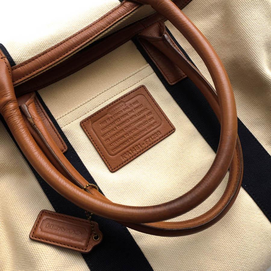 美品　ＣＯＡＣＨ ヘリテージ ビーチ キャンバス　ゲッタウェイ トートバッグ COACH（コーチ） トートバッグ F71268 ヘリテージ ビーチ キャンバス