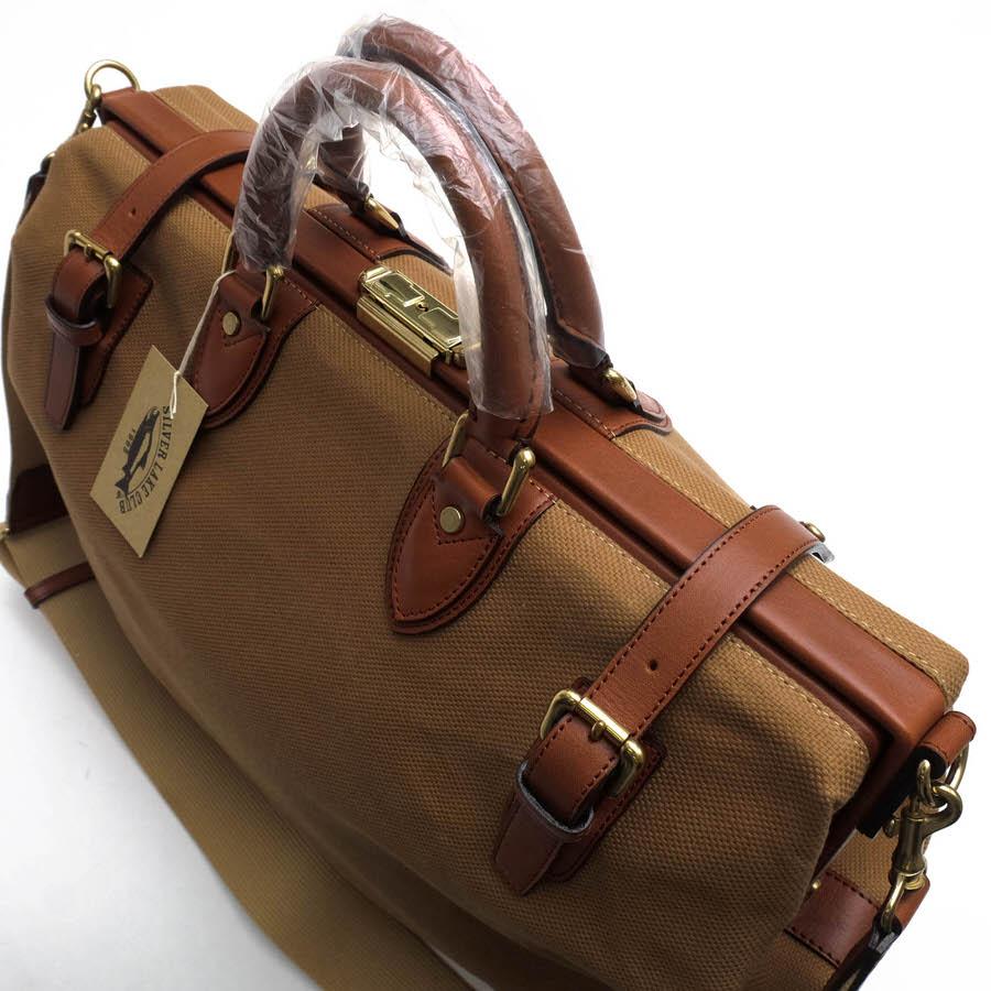 ○シルバーレイククラブ SILVER LAKE CLUB 綿 キャハン 牛革 フルタンニンピット鞣し ボストンバッグ 155306 ゲートルシリーズ 口  中古 SILVER LAKE CLUB シルバーレイククラブ ボストンバッグ 155306