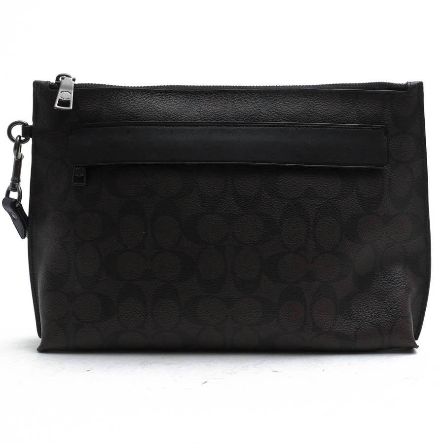 ○コーチ COACH PVCコーティングキャンバス 牛革 セカンドバッグ/クラッチバッグ F29508 Carryall Pouch In Signature Canvas キャ 中古 COACH（コーチ） セカンドバッグ/クラッチバッグ F29508 Carryall