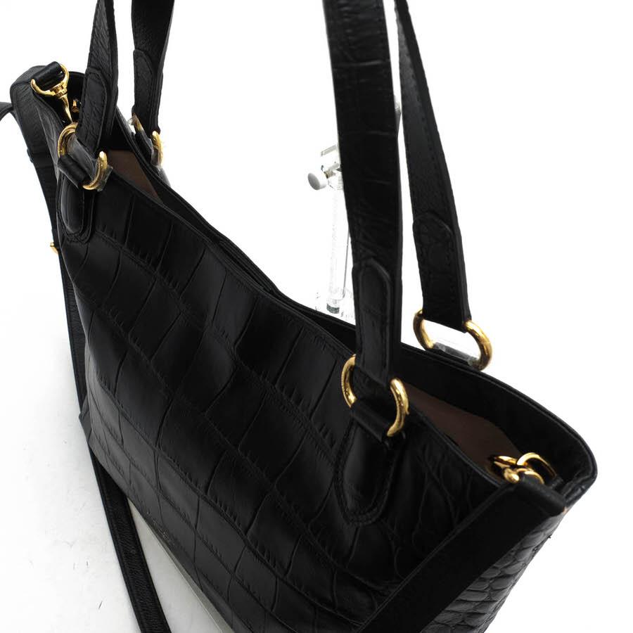 ○レザージュエルズ LEATHER JEWELS 牛革 トートバッグ 17N39 MERIDIANA メルディアナ 2WAY ショルダーバッグ クロコ型押し レディ 中古 LEATHER JEWELS レザージュエルズ トートバッグ 17N39 MERIDIANA メル