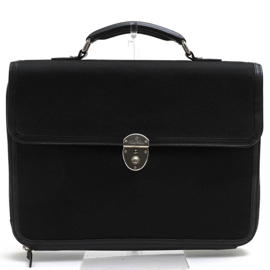 ○ブルックスブラザーズ Brooks Brothers コットンキャンバス 牛革 ビジネスバッグ フラップ錠前留め メンズ 【中古】 中古 BROOKS BROTHERS（ブルックスブラザーズ） ビジネスバッグ コットン
