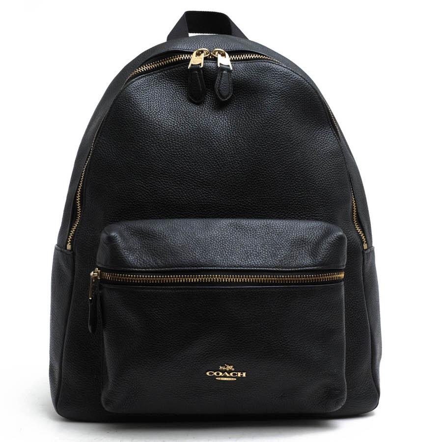 COACH Charlie Backpack レザー黒 F38288 COACH（コーチ） リュック F38288 Charlie Backpack In Pebble Leather