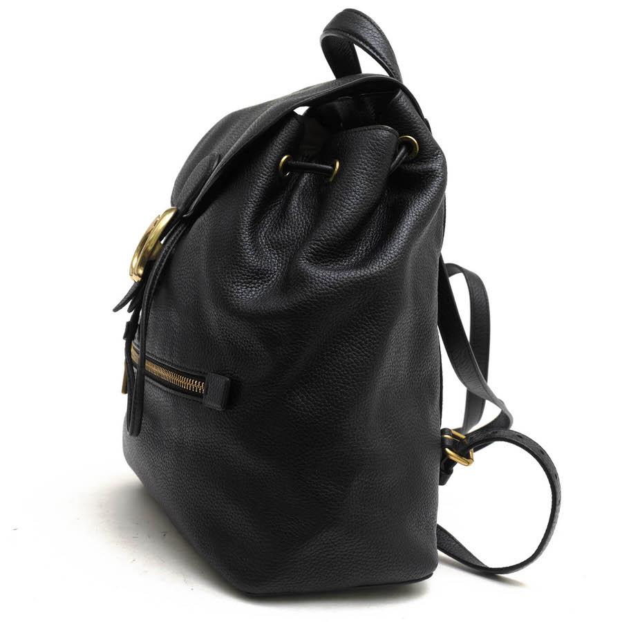 ○コーチ COACH ポリッシュドペブルレザー 牛革 リュック 68380 Evie Backpack 巾着型 シボ革 シュリンクレザー レディース 【中古 中古 COACH（コーチ） リュック 68380 Evie Backpack ポリッシュドペブル