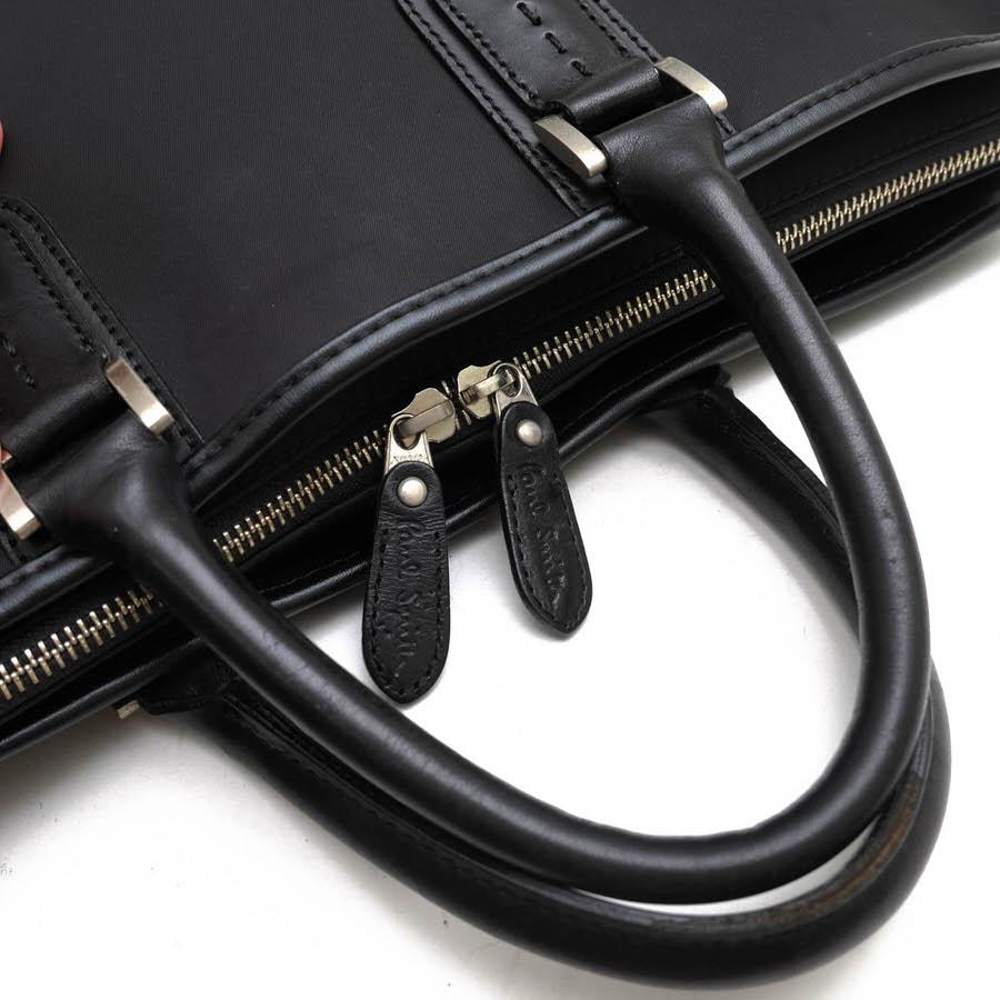 ○ポールスミス Paul Smith 高気密ナイロン 牛革 ビジネスバッグ PSH109 STICH POINT NYLON BRIEFCASE 底鋲付き 2WAY ショルダーバ 中古 Paul Smith（ポール・スミス） ビジネスバッグ PSH109 STICH POINT