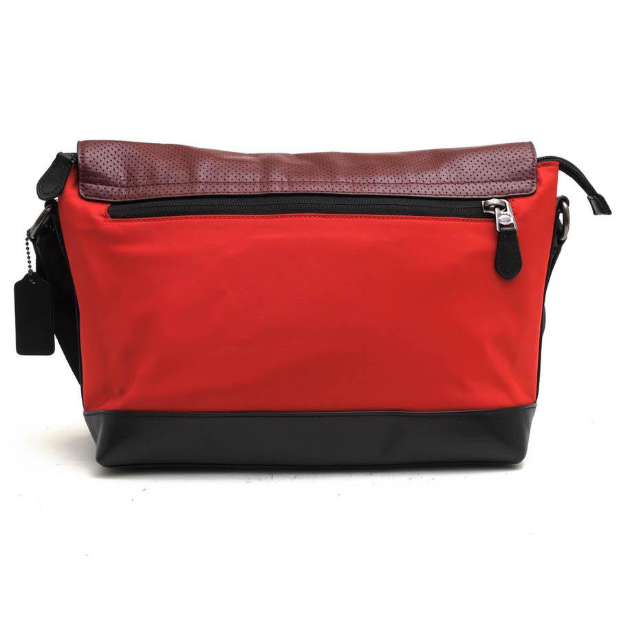 ○コーチ COACH パフォレイテッドレザー 牛革 ショルダーバッグ F71968 Bike Bag in Nylon And Perforated Leather パンチング加工 中古 COACH（コーチ） ショルダーバッグ F71968 Bike Bag in Nylon And