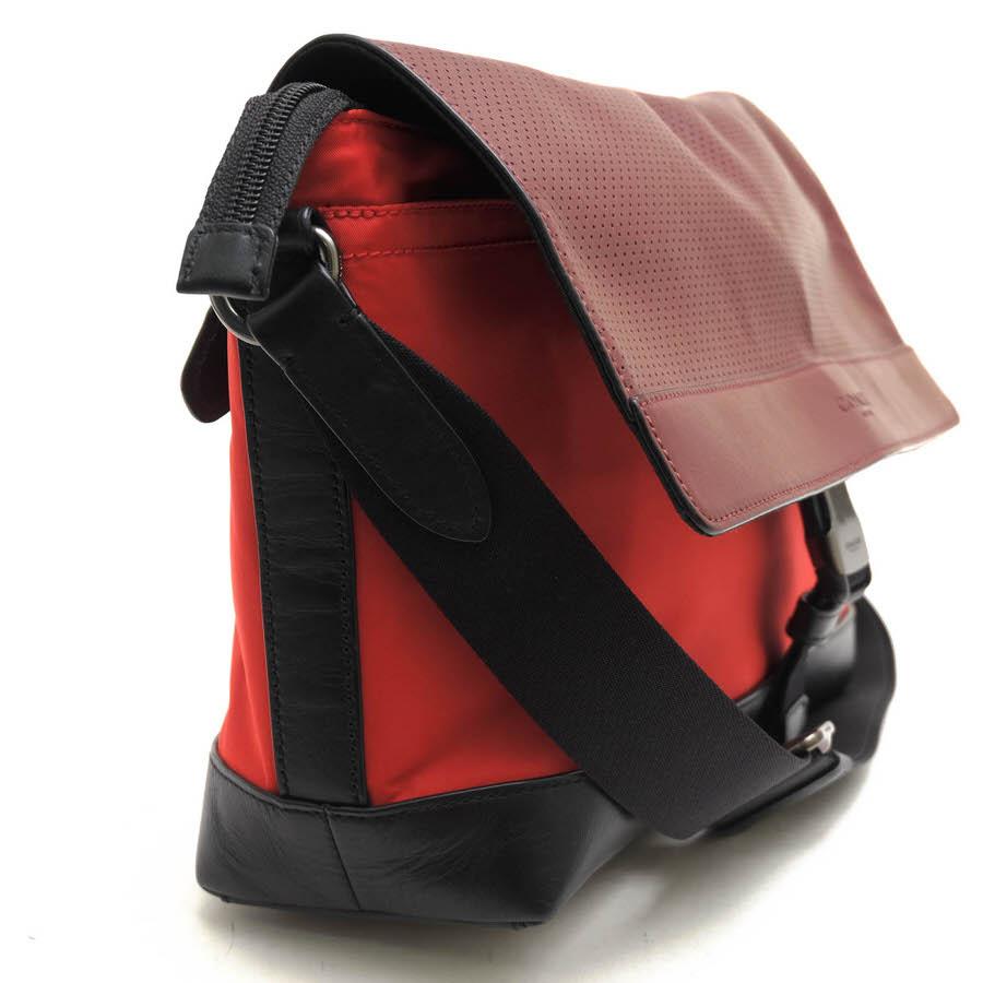 COACH コーチ ショルダーバッグ F71968 Bike Bag in Nylon And Perforated Leather パフォレイテッドレザー 牛革 パンチング加工 フラップ_2