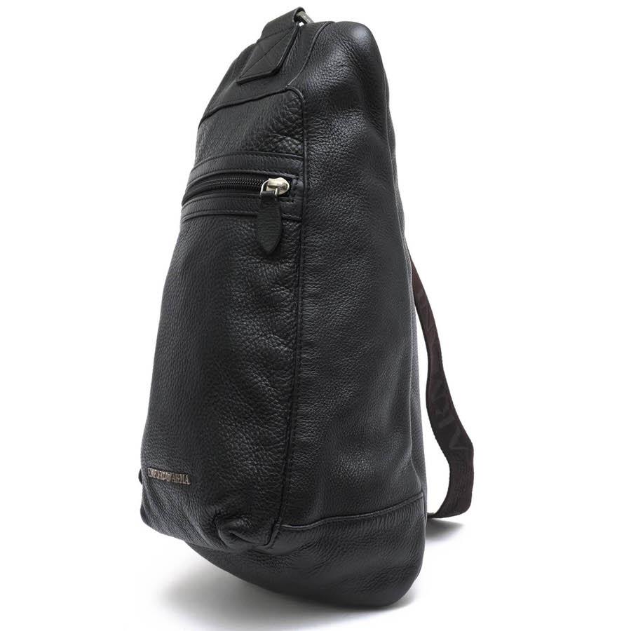 ○アルマーニ EMPORIO ARMANI 牛革 ショルダーバッグ YEML54 YH234 ST.DOLLARO ボディバッグ シボ革 シュリンクレザー メンズ 【中 中古 ARMANI（アルマーニ） EMPORIO ARMANI ショルダーバッグ YEML54 YH234