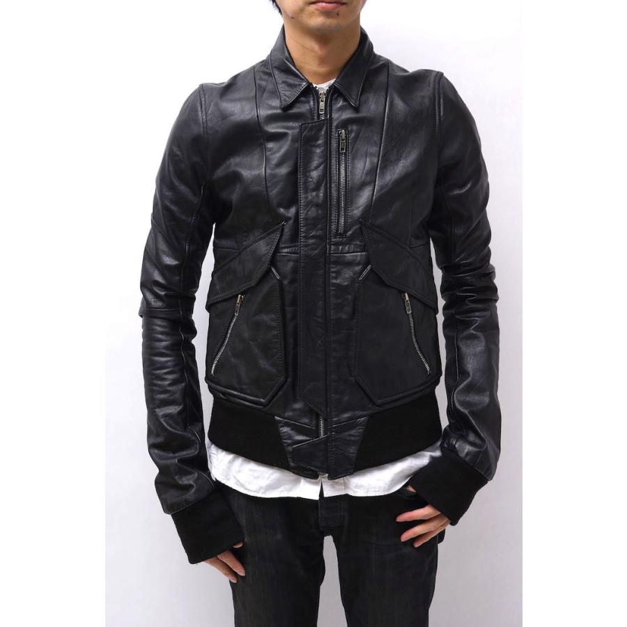 EKAM/エカム/ジップアップブルゾン/sizeL/黒/レザー