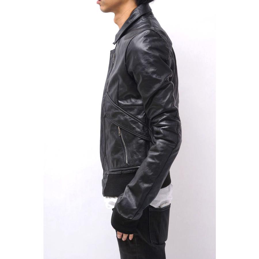 EKAM/エカム/ジップアップブルゾン/sizeL/黒/レザー