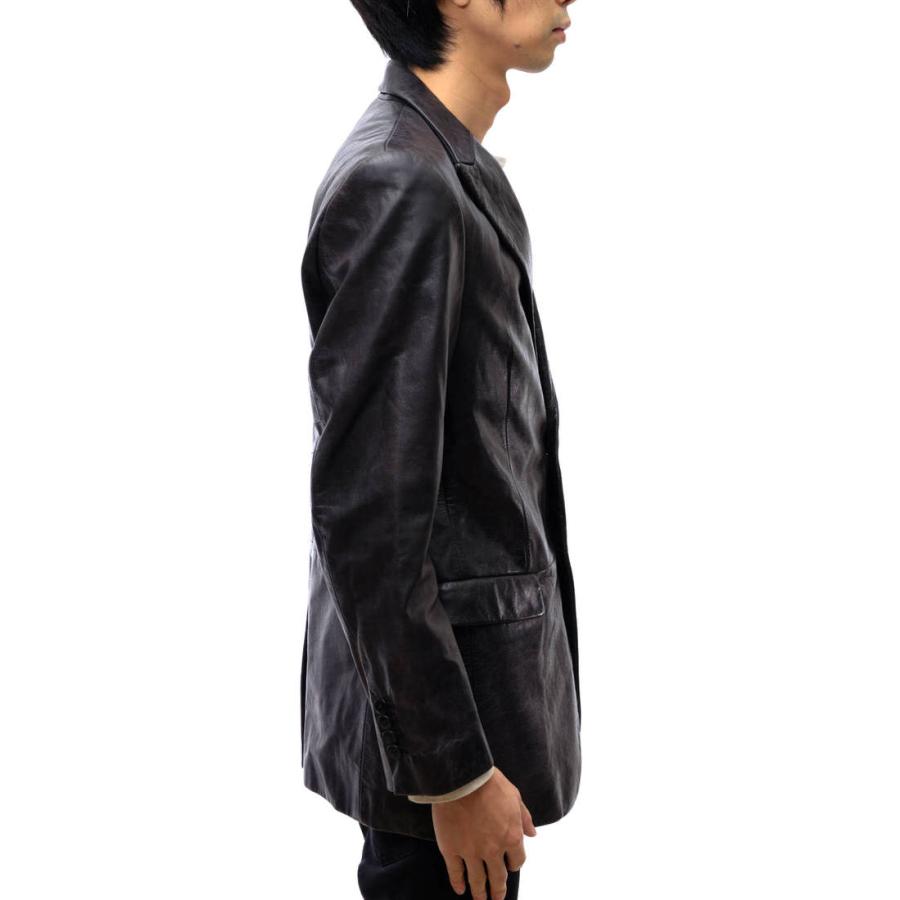 DKNY ディーケーエヌワイ テーラードジャケット ラムレザー 羊革