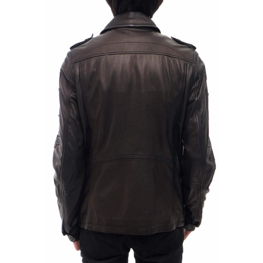 ○ディーゼル DIESEL シープスキン 羊革 フライトジャケット 2107-69-19-0779 T.Y.P-78/F.T パンチング加工 メンズ 【中古】 中古 DIESEL（ディーゼル） フライトジャケット 2107-69-19-0779 T.Y.P-78