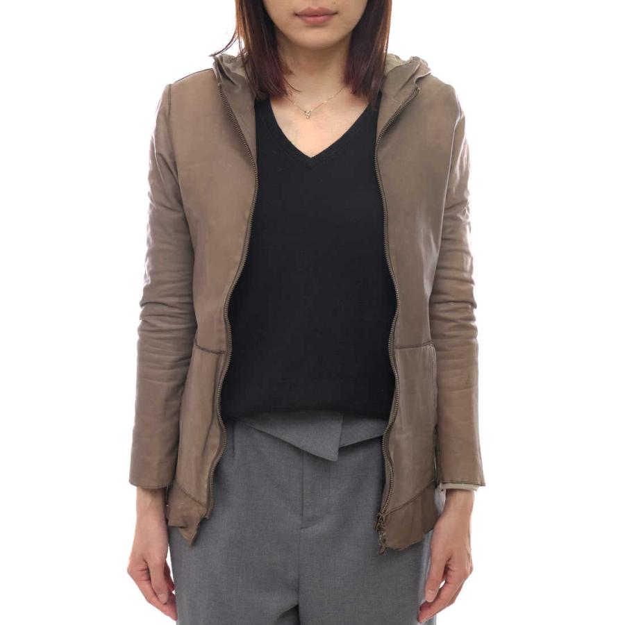 sisii（シシ） ジャケット W ZIP PARKA レザーパーカー フード付き 