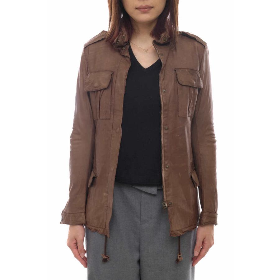 sisii（シシ） ブルゾン M-65 Leather Jacket ミリタリー ウォッシュ 