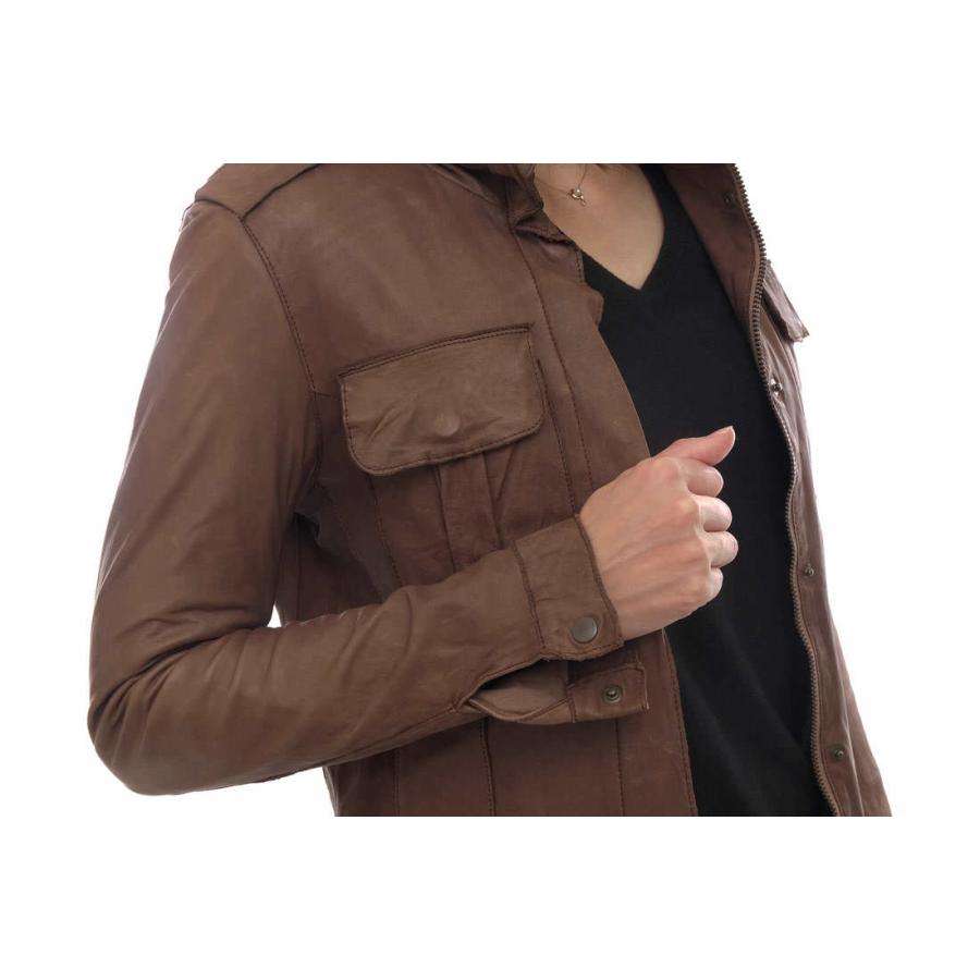 sisii（シシ） ブルゾン M-65 Leather Jacket ミリタリー ウォッシュ 