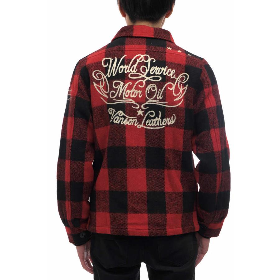 【美品】Vanson ウール チェックジャケット 赤・黒 美品】Vanson ウール チェックジャケット 赤・黒