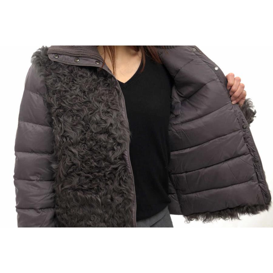 ○モンクレール MONCLER カルガンラムファー ナイロンファイバー ダウンジャケット IVRAIE カルガンラムファー レディース 【中古  中古 MONCLER（モンクレール） ダウンジャケット IVRAIE カルガンラムファー