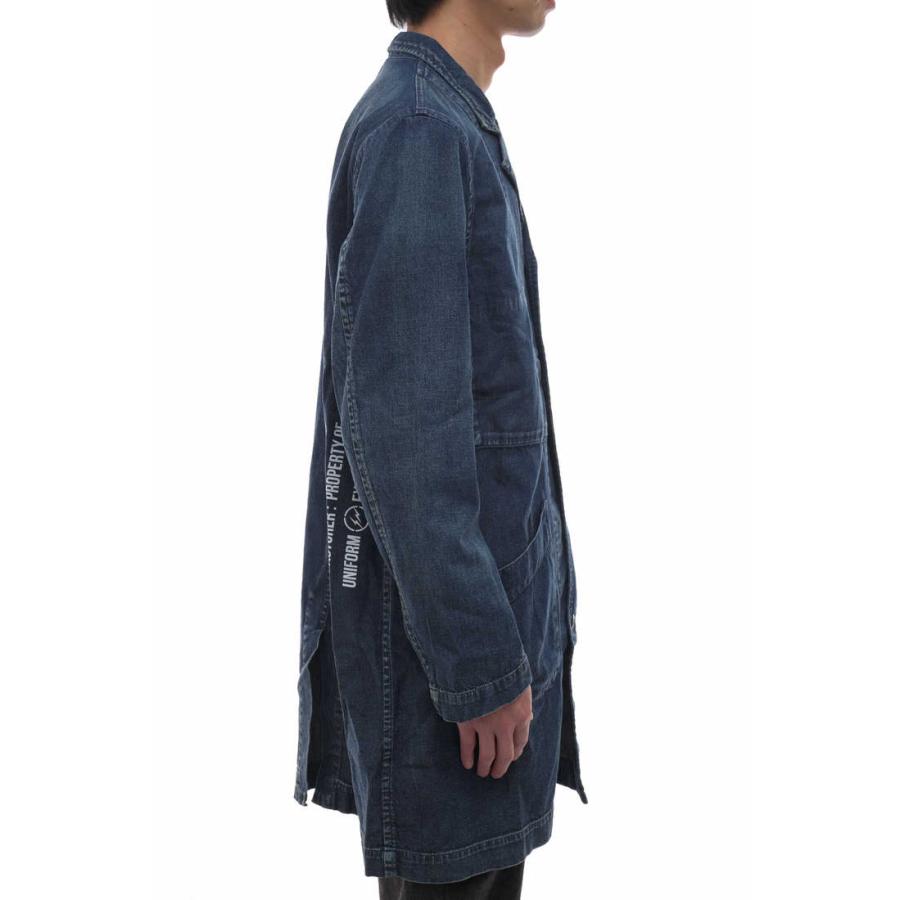 uniform experiment ユニフォームエクスペリメント 19AW UE-192042 DAMAGED SHOP COAT ウォッシュ加工 8オンス デニム ステンカラー コート インディゴブルー系 1【中古】 uniform experiment ユニフォームエクスペリメント ステンカラーコート