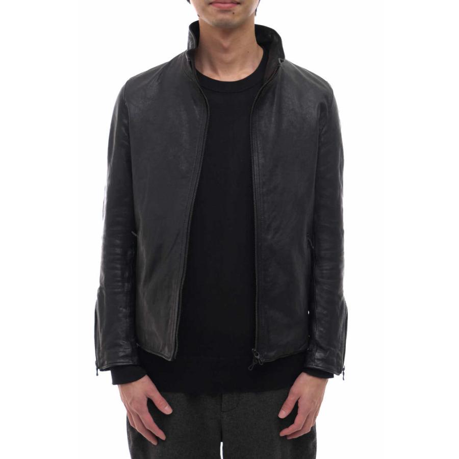 ナノユニバース ウォッシュド加工 シープレザー シングル ライダース