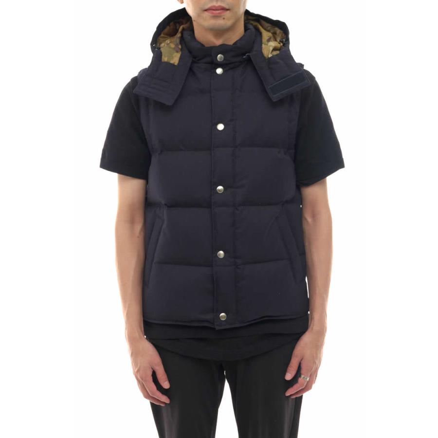 SOPHNET.（ソフネット） ダウンベスト SOPH-123027 2LAYER WOOL HOOD 