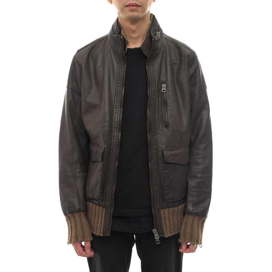 ○メッサジェリエ MESSAGERIE  フライトジャケット ヴィンテージ加工 A-2 ミリタリー リブ メンズ 【中古】 中古 MESSAGERIE メッサジェリエ フライトジャケット ヴィンテージ加工 A-2