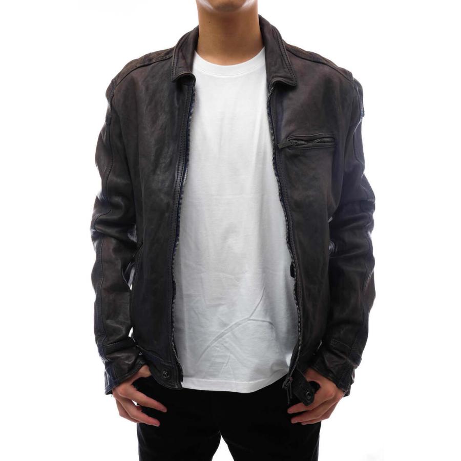 極美品 Lサイズ エンポリオアルマーニ シングルライダース レザージャケット 黒 ARMANI（アルマーニ） EMPORIO ARMANI シングルライダース L1B18P