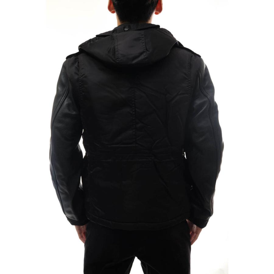 Schott ショット フィールドジャケット 3132060 牛革 袖レザー フード