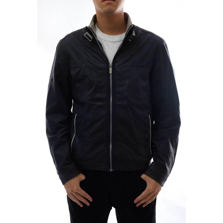 ○ゼニア Ermenegildo Zegna Sport スポーツ カーフ 牛革 シングルライダース ウインドブレーカー メンズ 【中古】 中古 ZEGNA（ゼニア） Ermenegildo Zegna シングルライダース Sport