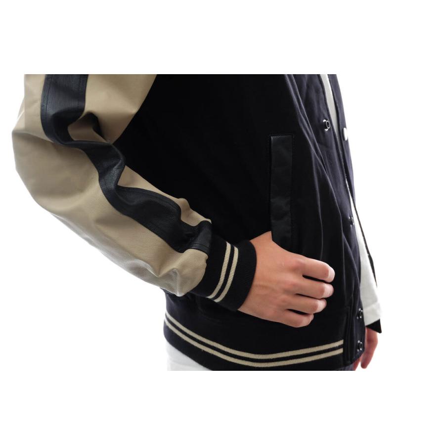 DIESEL ディーゼル スタジャン レザー L DIESEL（ディーゼル） スタジャン L-EDDIE 袖レザー スカジャン