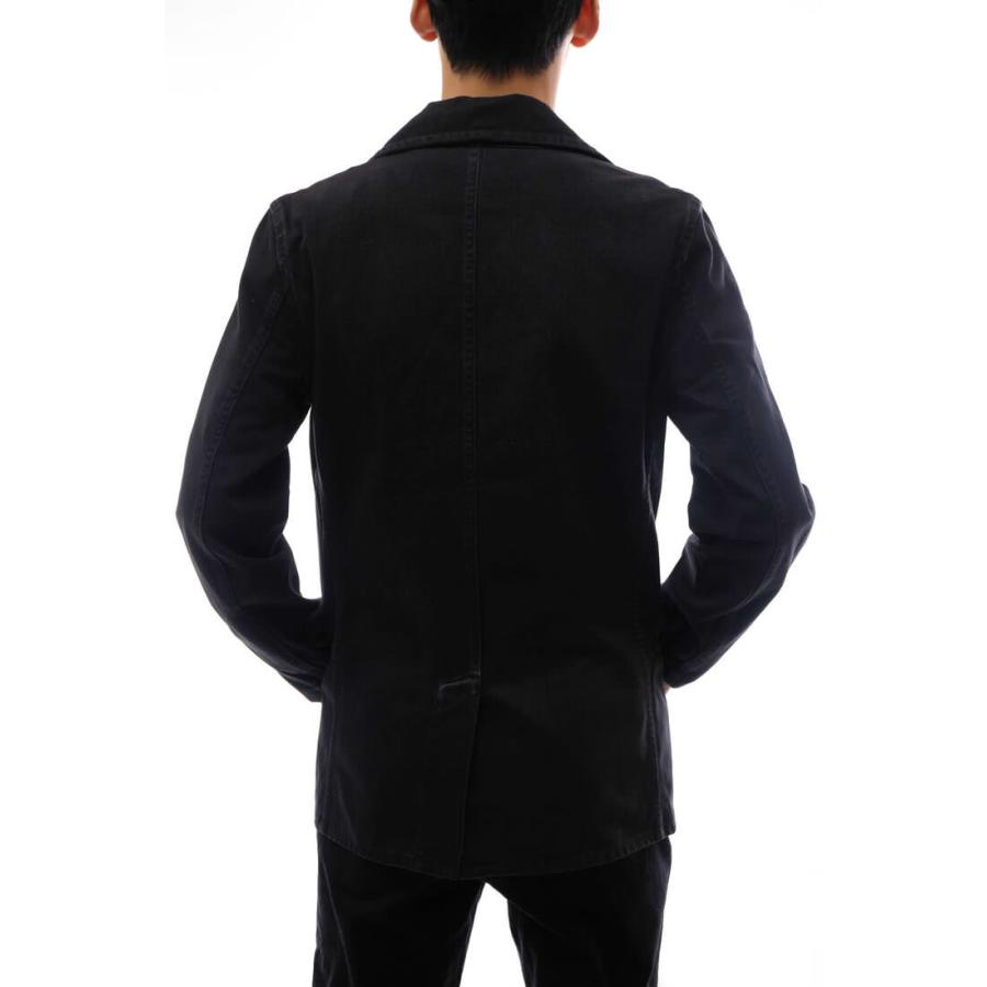 HERMAN 黒 ダブルブレストピーコート