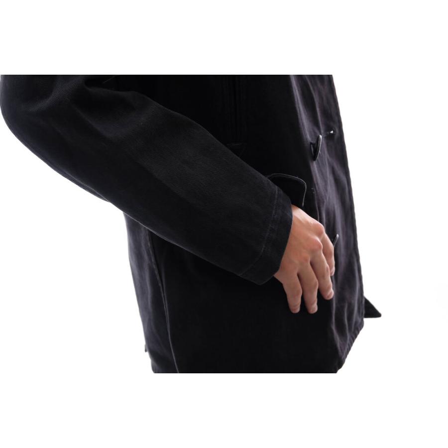 HERMAN 黒 ダブルブレストピーコート