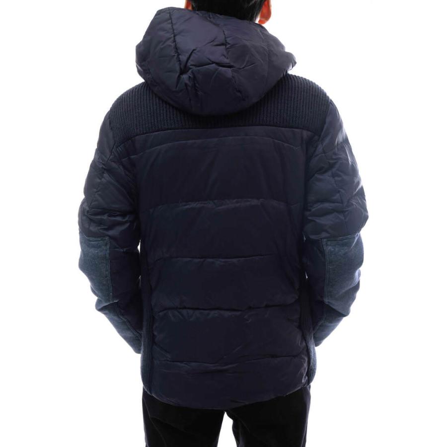 ガス／GAS ダウンジャケット JKT アウター メンズ 男性 男性用 ナイロン ネイビー 紺  FASKO/S ローゲージニット フード付き リブ GAS ガス ダウンジャケット FASKO/S ローゲージニット フード付き リブ