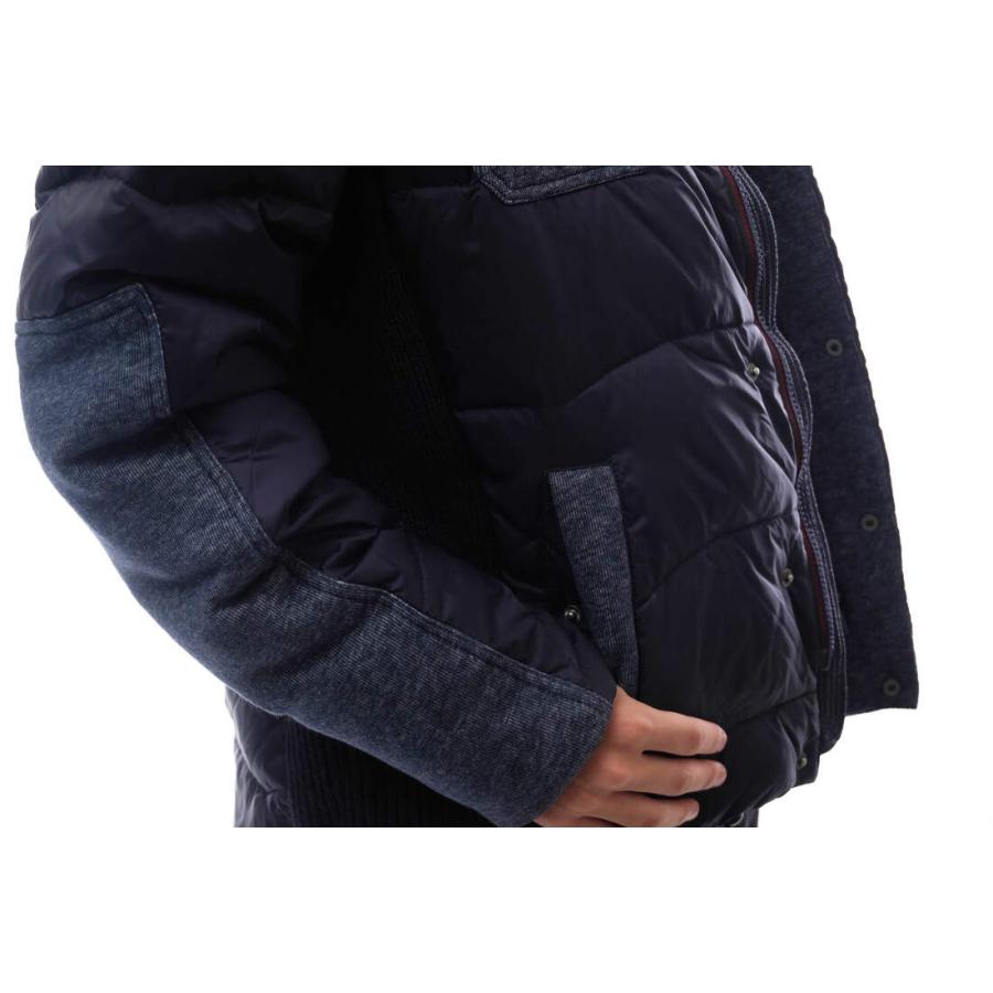 ガス／GAS ダウンジャケット JKT アウター メンズ 男性 男性用 ナイロン ネイビー 紺  FASKO/S ローゲージニット フード付き リブ GAS ガス ダウンジャケット FASKO/S ローゲージニット フード付き リブ