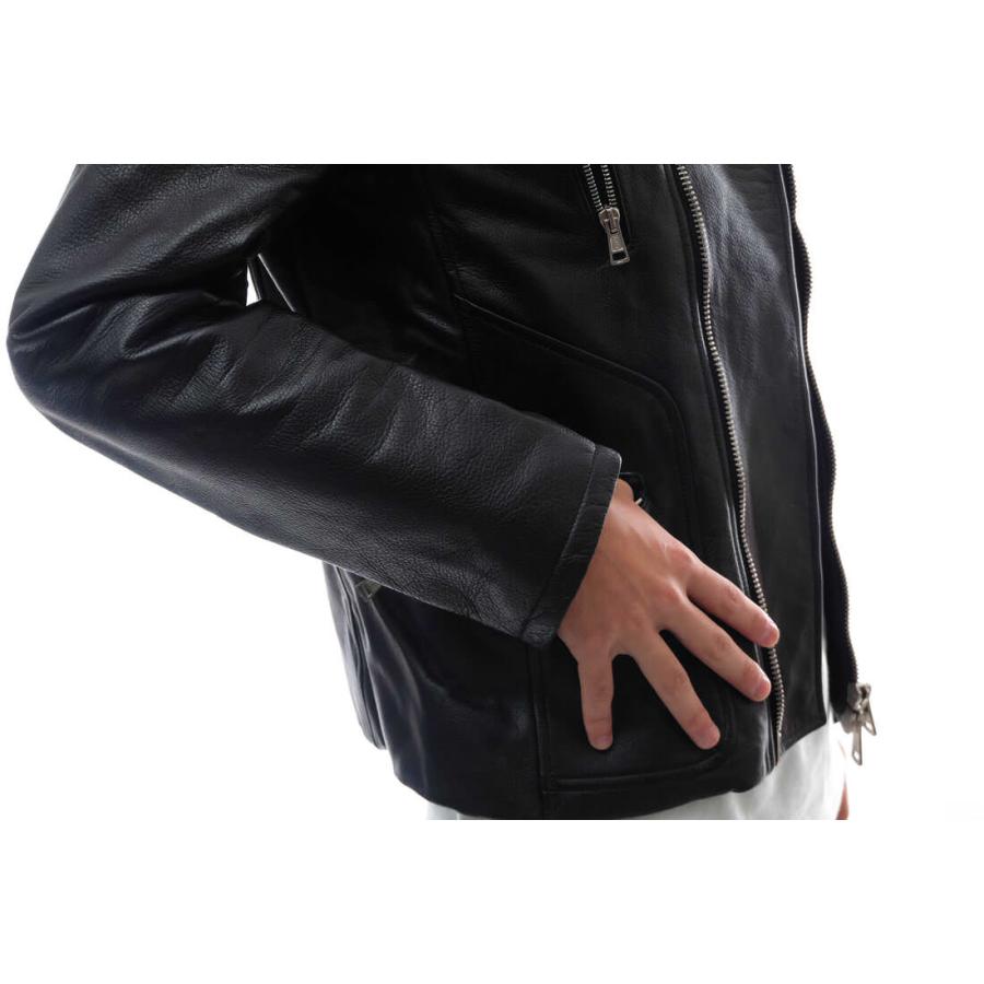 ○リベレイターオプス Liberator-ops 北海道産ホルスタイン種カーフレザー 牛革 ダブルライダース LI-15AJ03 内側ブランケット生地 中古 Liberator-ops リベレイターオプス ダブルライダース LI-15AJ03 北海道