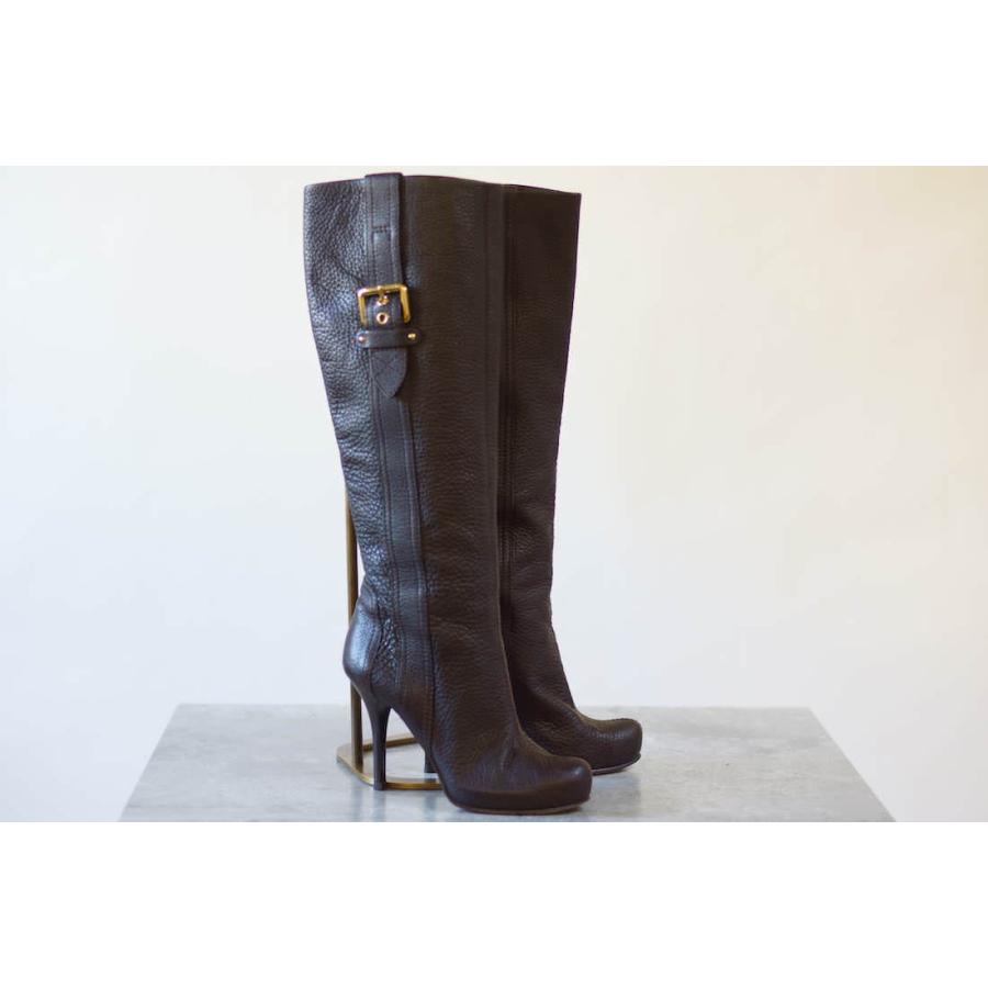 ○ヴィトン Louis Vuitton ロングブーツ シボ革 シュリンクレザー ブーツ MA0160  レディース 【中古】 中古 LOUIS VUITTON（ルイ・ヴィトン） ヴィトン ブーツ MA0160 ロング