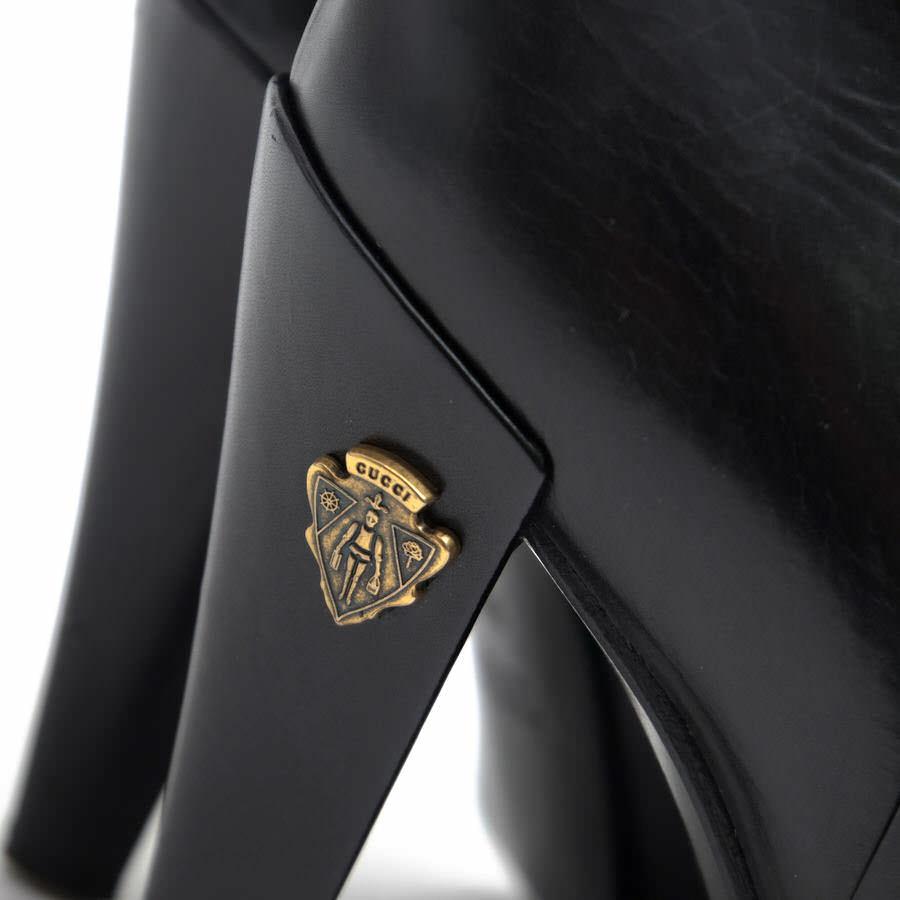 ○グッチ GUCCI ロングブーツ  プレーントゥ レザーソール レディース 【中古】 中古 GUCCI（グッチ） ロングブーツ プレーントゥ レザーソール : Desir