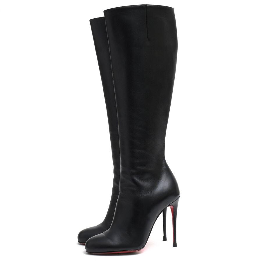 初回限定 Christian Louboutin クリスチャン ルブタン ロングブーツ カーフ 牛革 レッド ソール プレーントゥ サイドジップ ハイヒール 正規取扱店 Bonusvulkanvegasde Hotelecogouabo Com