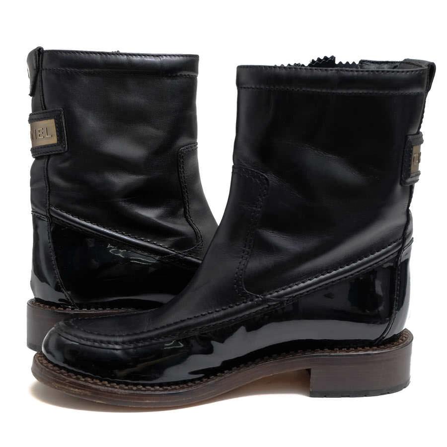 新版 Chanel シャネル エンジニアブーツ G ロゴ金具 ショートブーツ 牛革 ショートブーツ モックトゥ New限定品 Aleefsurgical Com