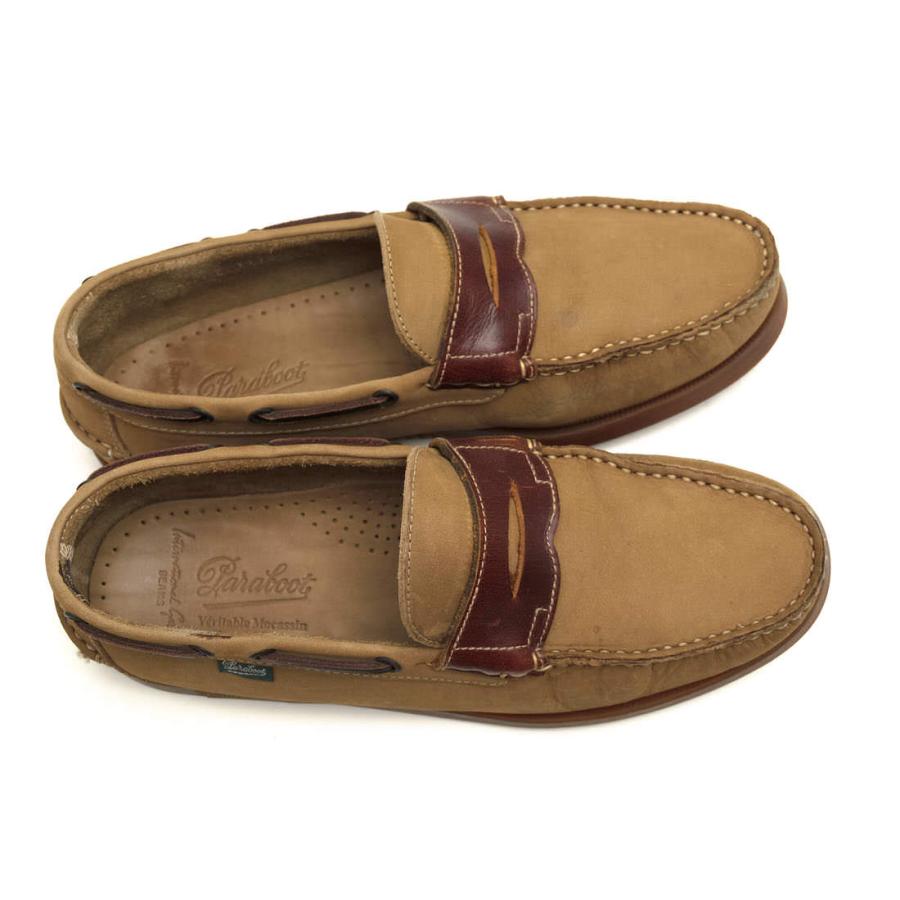 ラッピング ※ パラブーツ×ビームス別注 コルシカ デッキローファー 茶