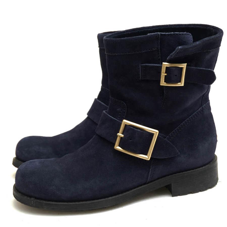 JIMMY CHOO ジミーチュウ バイカーブーツ ショートブーツ34 22cm