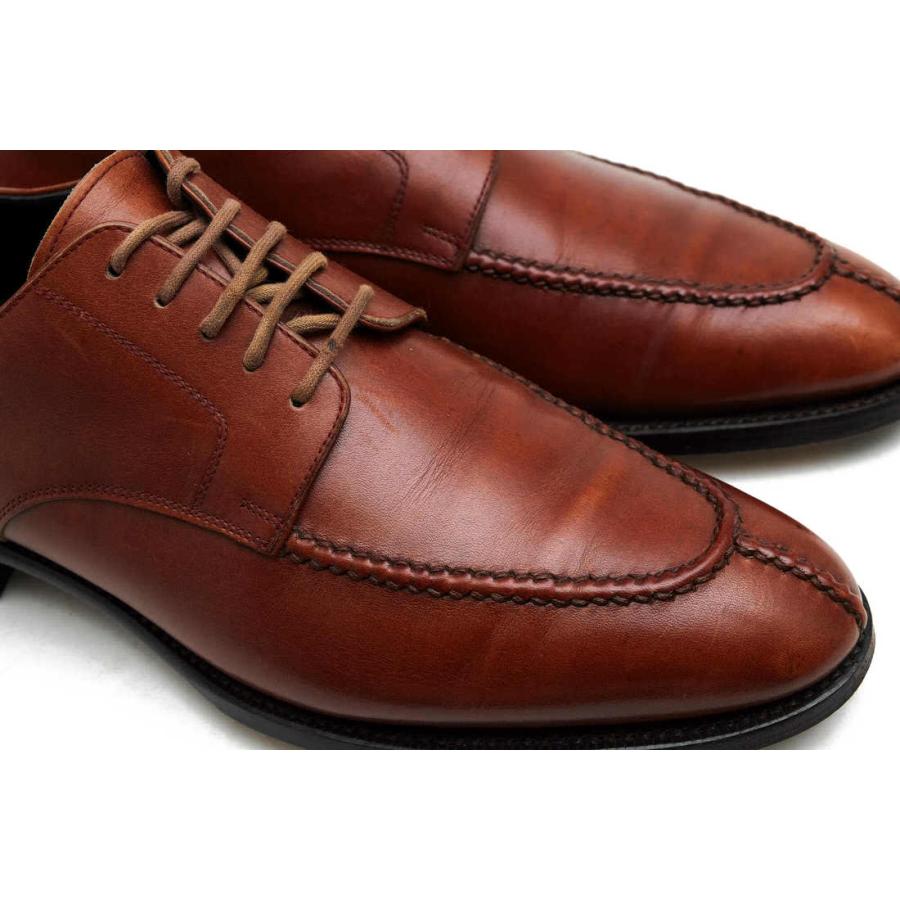 ○三陽山長 SANYO YAMACHO 牛革 ビジネスシューズ Vチップ スプリットトゥ レザーソール グッドイヤーウェルト製法 メンズ 【中古  中古 SANYO YAMACHO 三陽山長 ビジネスシューズ 牛革 Vチップ スプリット