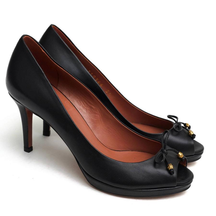 GUCCI グッチ パンプス 310346 リボン カーフ 牛革 オープントゥ
