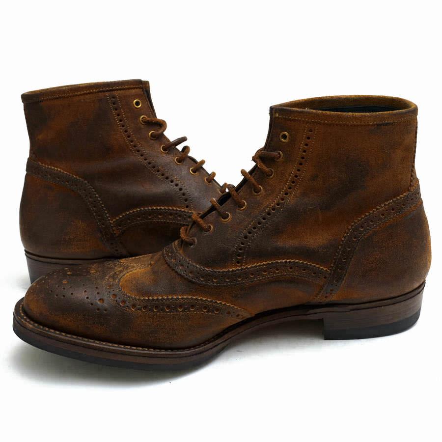 alfredoBANNISTERアルフレッドバニスター牛革コンビショートブーツ