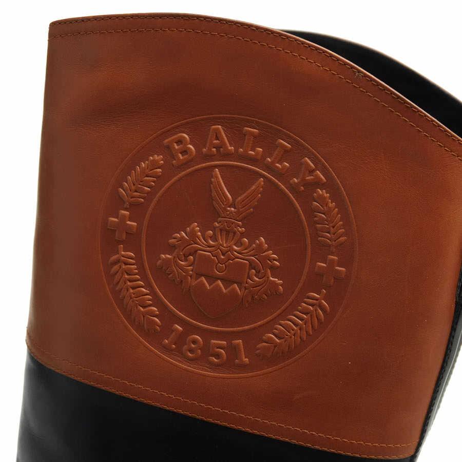 Bally（バリー） ロングブーツ SAMIR 牛革 カーフ ロゴ刻印 乗馬ブーツ