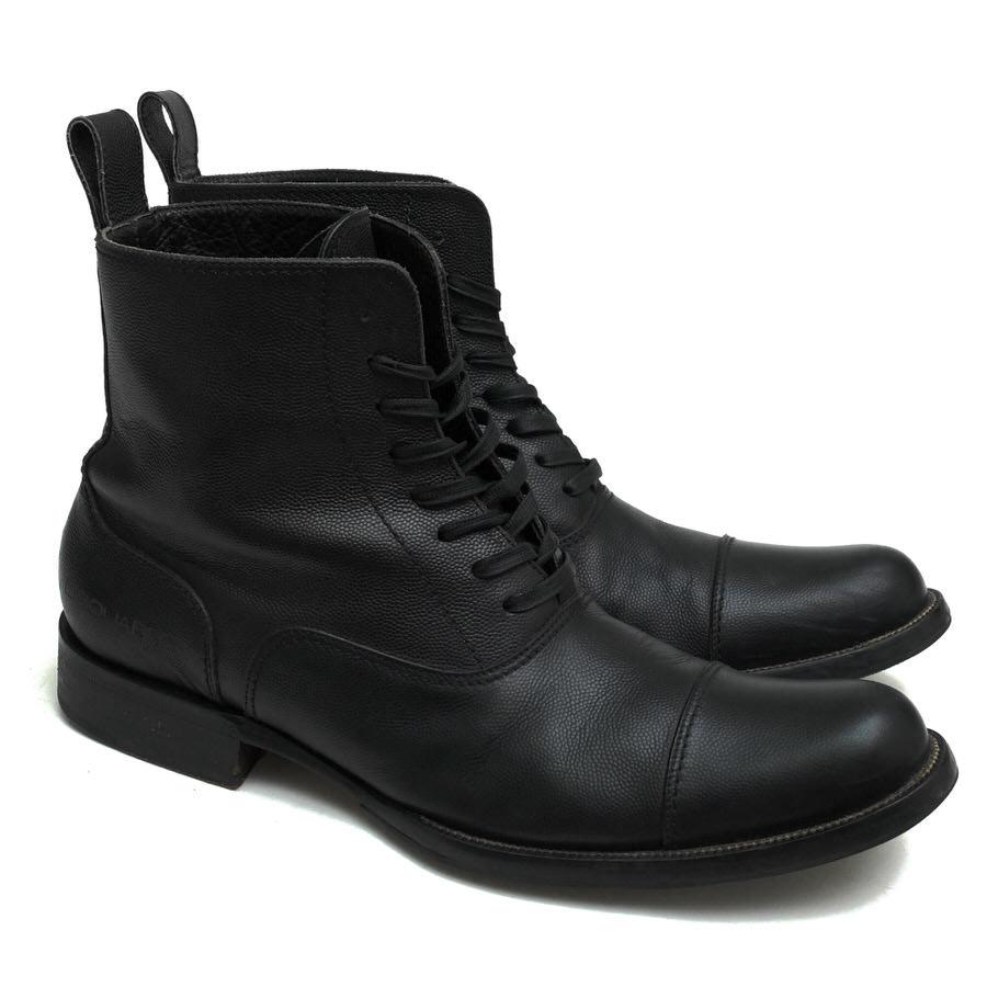 ○ディースクエアード DSQUARED2 牛革 カーフ レースアップブーツ スコッチグレイン型押し ストレートチップ マッケイ製法 メンズ  中古 DSQUARED2（ディースクエアード） レースアップブーツ 牛革 カーフ