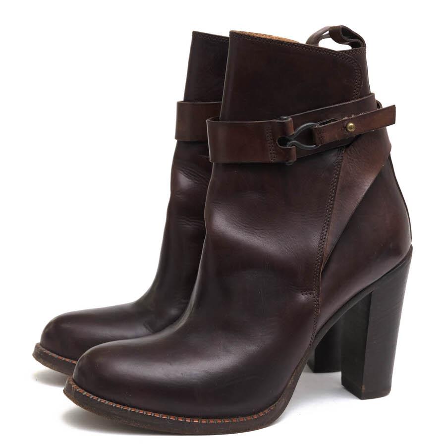 ○サルトル SARTORE バケッタレザー 牛革 ショートブーツ ベルト ハイヒール レディース 【中古】 中古 SARTORE（サルトル） ショートブーツ バケッタレザー 牛革 ベルト