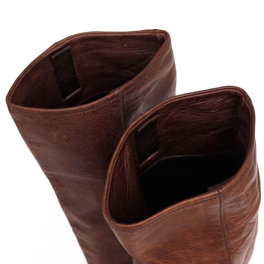 ○プラダ PRADA 牛革 カーフ ロングブーツ 1W012C CERVO SHINE MORE 乗馬ブーツ ジョッキーブーツ サイドジップ レディース 【中古 中古 PRADA（プラダ） ロングブーツ 1W012C CERVO SHINE MORE 牛革 カーフ