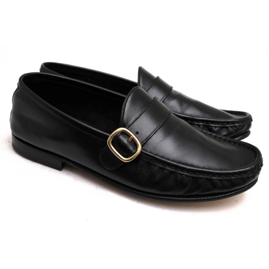 ○ユナイテッドアローズ UNITED ARROWS 牛革 カーフ ヴァンプローファー 1331-343-7758 UA ITY BELTED SLIPON ベルテッド スリッポ 中古 UNITED ARROWS（ユナイテッドアローズ） ヴァンプローファー 1331-343