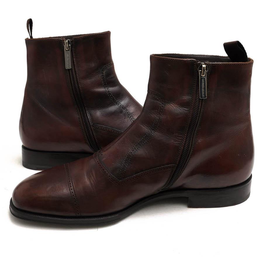 最終価格 美品 ジョルジオ アルマーニ ショートブーツ ブーツ バックジップ ARMANI GIORGIO アルマーニ サイドジップブーツ X2M134 XC483